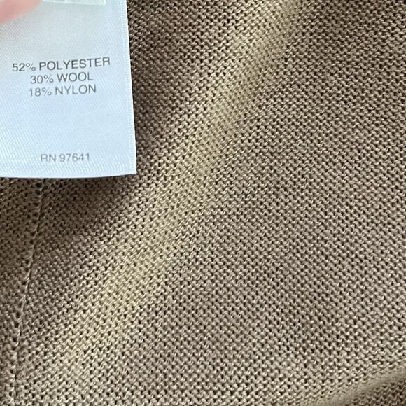 J Jill Womens Open Front Draped Wool Blend Cardigan Size SP Tan Neutral Travel - Picture 6 of 7